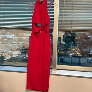 Pink midi dress cut-out